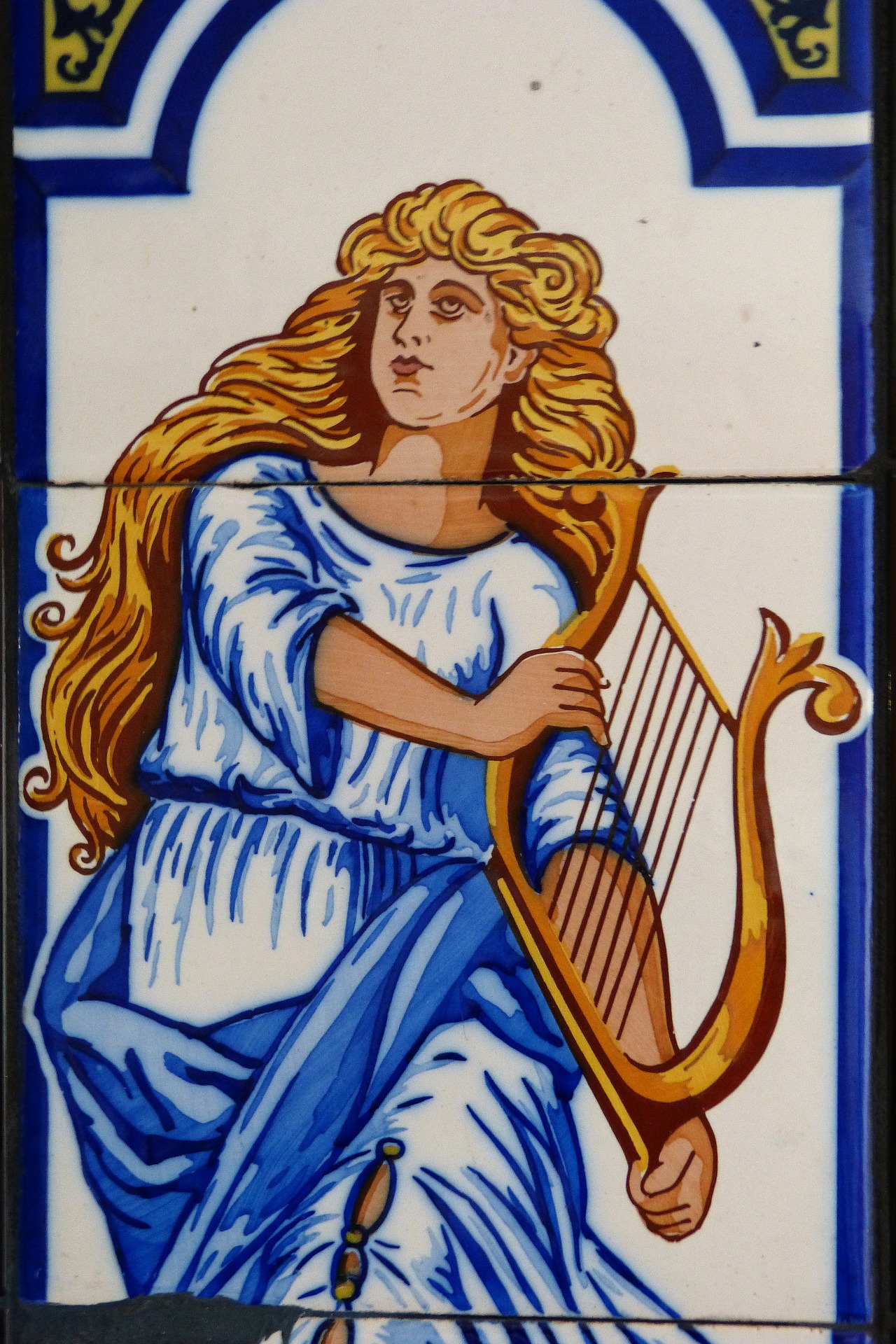 Barde mit Harfe